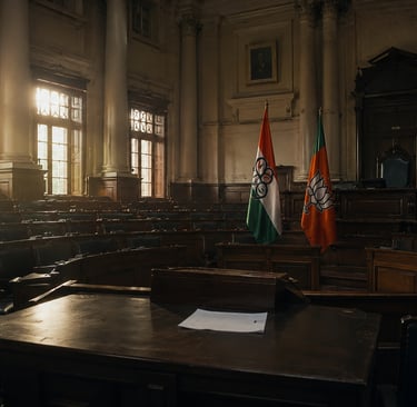 Assembly shows two party flags