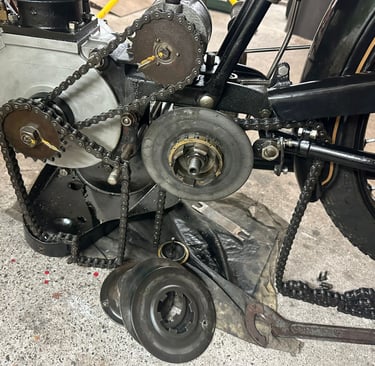 Antriebsseite Royal Enfield Motorrad von 1925