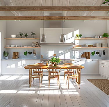 open kitchen area