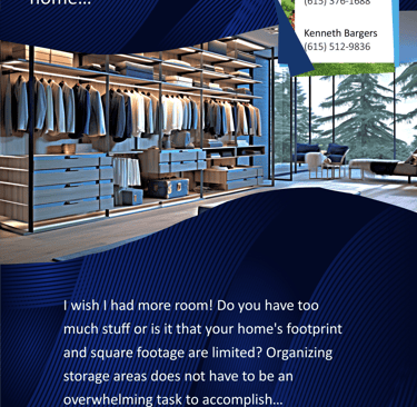 creating storage and organization, january 2026 newsletter, kenneth bargers