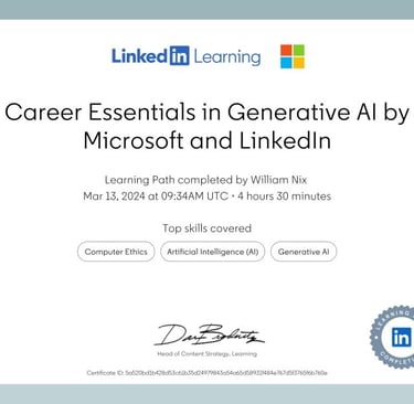 Career Essentials in Generative AI- LINKEDIN- WILLIAM NIX