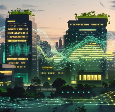a cityscape with a futuristic cityscape with futuristic technology