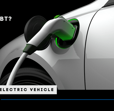 a car charging station with a green electric vehicle