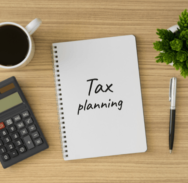 a notebook with a calculator and a calculator