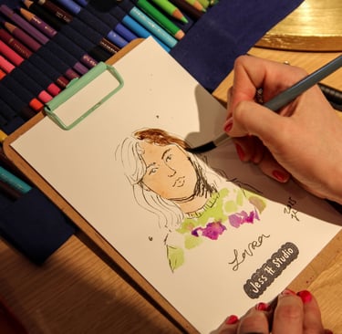 Live-zeichnen buchen Schnellportrait für Geschlossene Veranstaltung, Firmenfeiern, Luxus Event, Kundenbindung