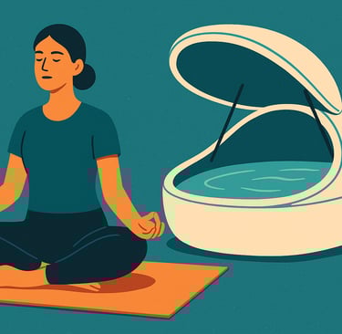 Naine istub lootuse poosis floatingu vanni ees