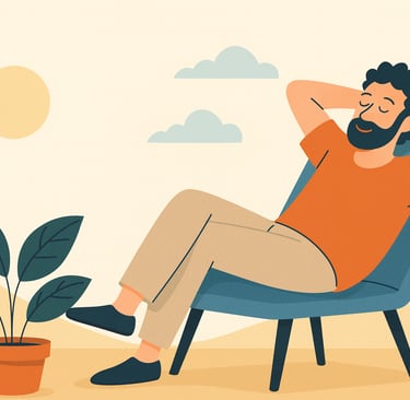 Mees lõõgastub vaikses kohas mitte midagi tehes