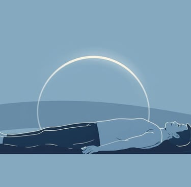 inimene lamab matil ja tegeleb vabastava hingamisega