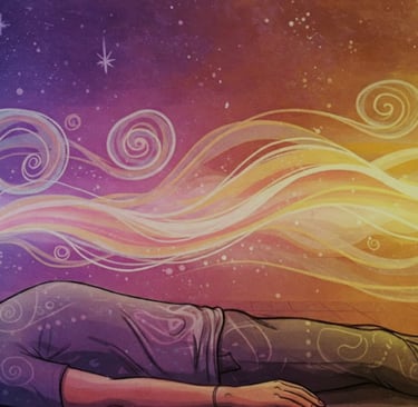 inimene lebab matil ja tegeleb vabastava hingamisega