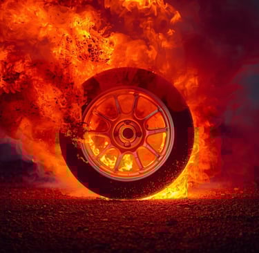 põlev ratas läbipõlemise sümbolina