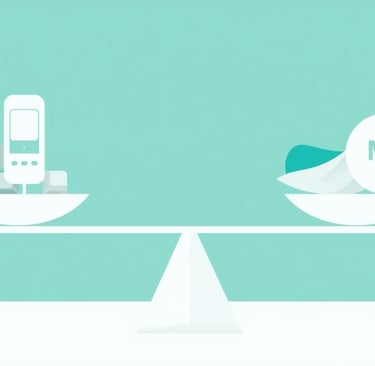 Diabeet ja magneesium: glükomeetri ja Mg sümbol kaalukausil floating kui toetav lõõgastus diabeeti