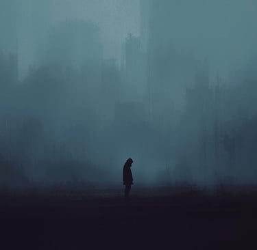 Raske depressiooni sümptomid, kurb ja üksi istuv inimene