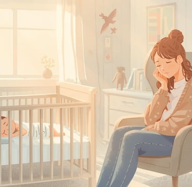 Pildil on sünnitusjärgses depressioonis ema koos lapsega kes magam voodis