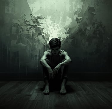 Väga puhas ja kaasaegne illustratsioon posttraumaatilisest stressihäirest ja hingamisest