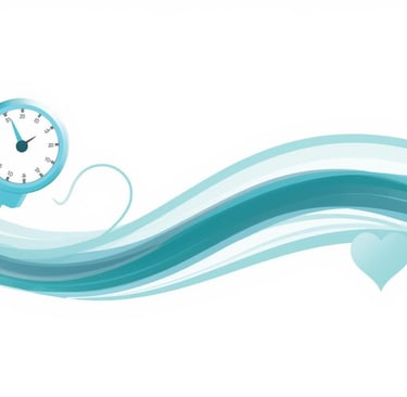 vererõhumõõtja ja voolavad lainelised jooned sümboliseerivad kõrge vererõhu alanemist ja lõõgastavat