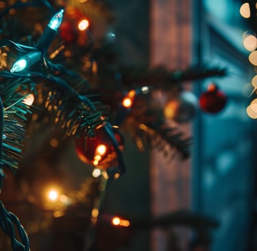 a christmas tree with a christmas lights