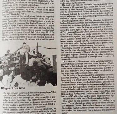 Effects of immigration in Nigeria - 1988-1990