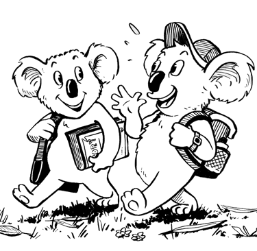 Koalat matkalla kouluun