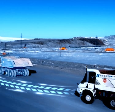Huaneng autonomous truck maneuvering ,AI Vision Tech , Autonomous driving