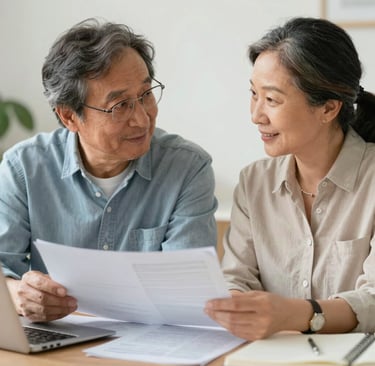 a magnifying glass sitting on top of a piece of paper