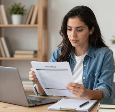a magnifying glass sitting on top of a piece of paper