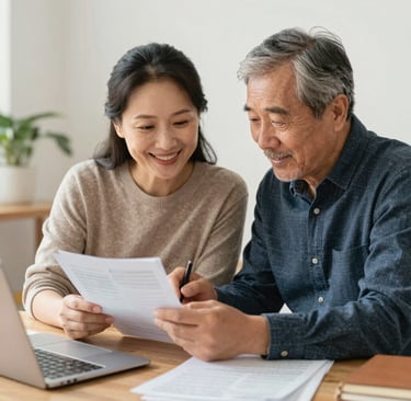 a magnifying glass sitting on top of a piece of paper
