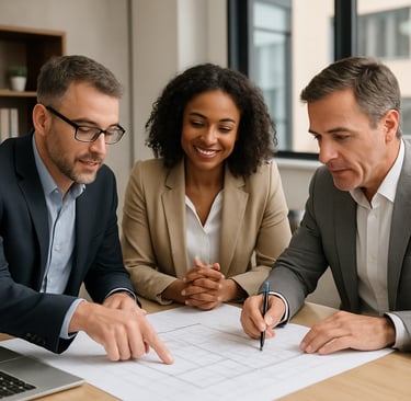 a magnifying glass sitting on top of a piece of paper