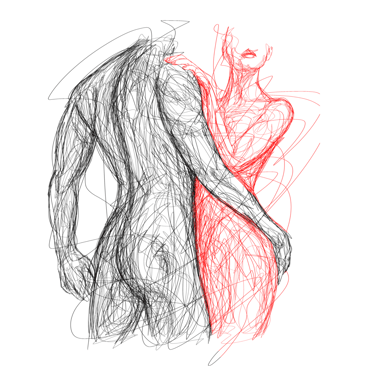nude couple line art by nuditat