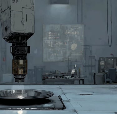 Bras robot qui recupère la puce.