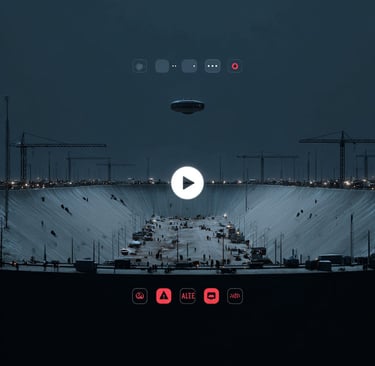 vue d'un chantier gigantesque par un drône