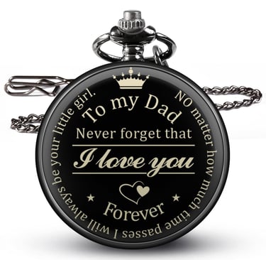 Personalized Pocket Watch with Chain