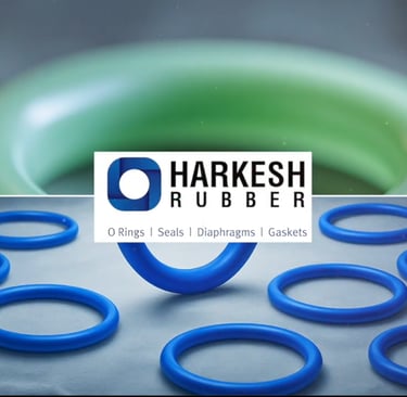 Harkesh rubber a group of blue and green rings with a blue ring