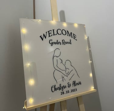 panneau de bienvenue gender reveal