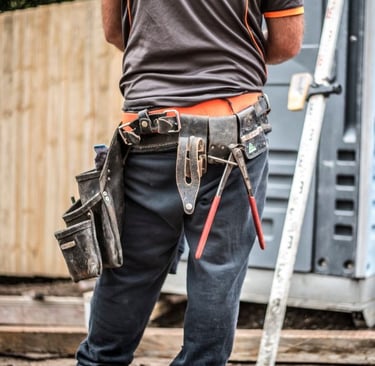 Tradie working on site