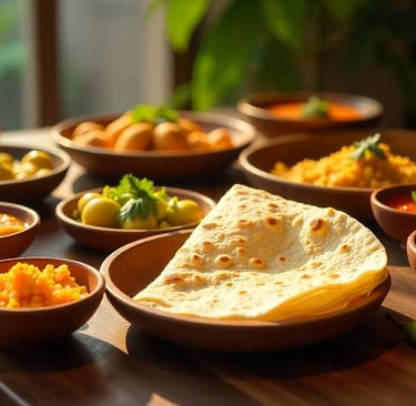 Home made authentic vegetarian meal