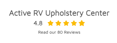 Active RV Upholstery Center logo with a 4.8 star rating and 80 customer reviews.