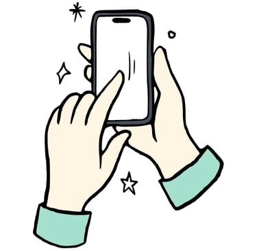 Dessin smartphone et mains