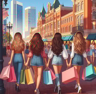 a group of women walking down a street