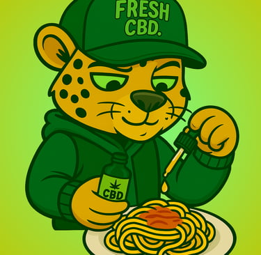 mascota utilizando goteo de cbd en comida