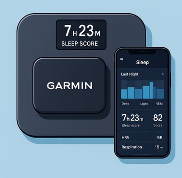 garmin sleep monitor device showing stats on iphone