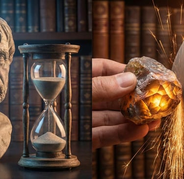 Close-up of a marble bust of the Roman Stoic philosopher Seneca, symbolizing wisdom and Time