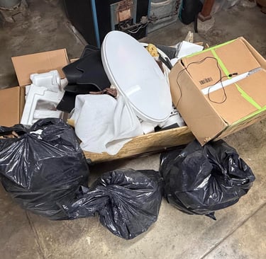 SFC Junk Removal cardboard cleanup in 94601, 94947, and 95112.