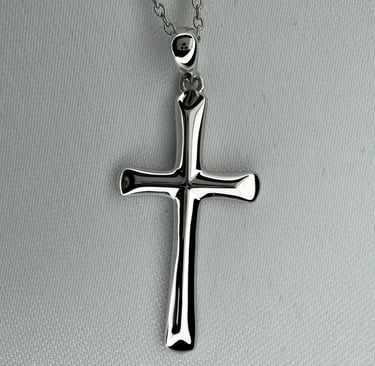 Sterling Silver Embossed Cross Pendant