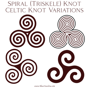 Spiral (Triskele) Knot Celtic Knot Variations Infographic by Bhav Spiritual Jewelry