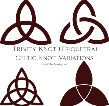 Trinity Knot Triquetra Celtic Knot Variations Infographic by Bhav Spiritual Jewelry