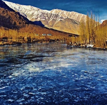Jammu and Kashmir frozen river