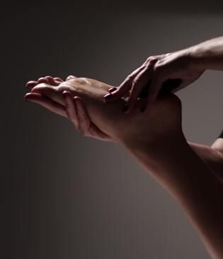 a woman is shown in a photo while she is doing a massage