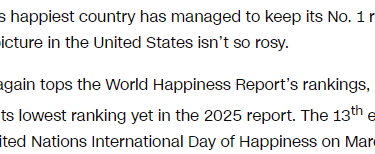 Finland world"s happiest country