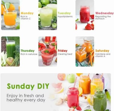 Juice maker on a kitchen counter with fresh fruits, ready to make healthy juice at home