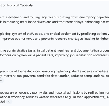 Table 1: Key Benefits of AI Triage on Hospital Capacity Management